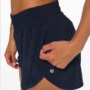 Lululemon Track That Mid-Rise Lined Short 5" in navy